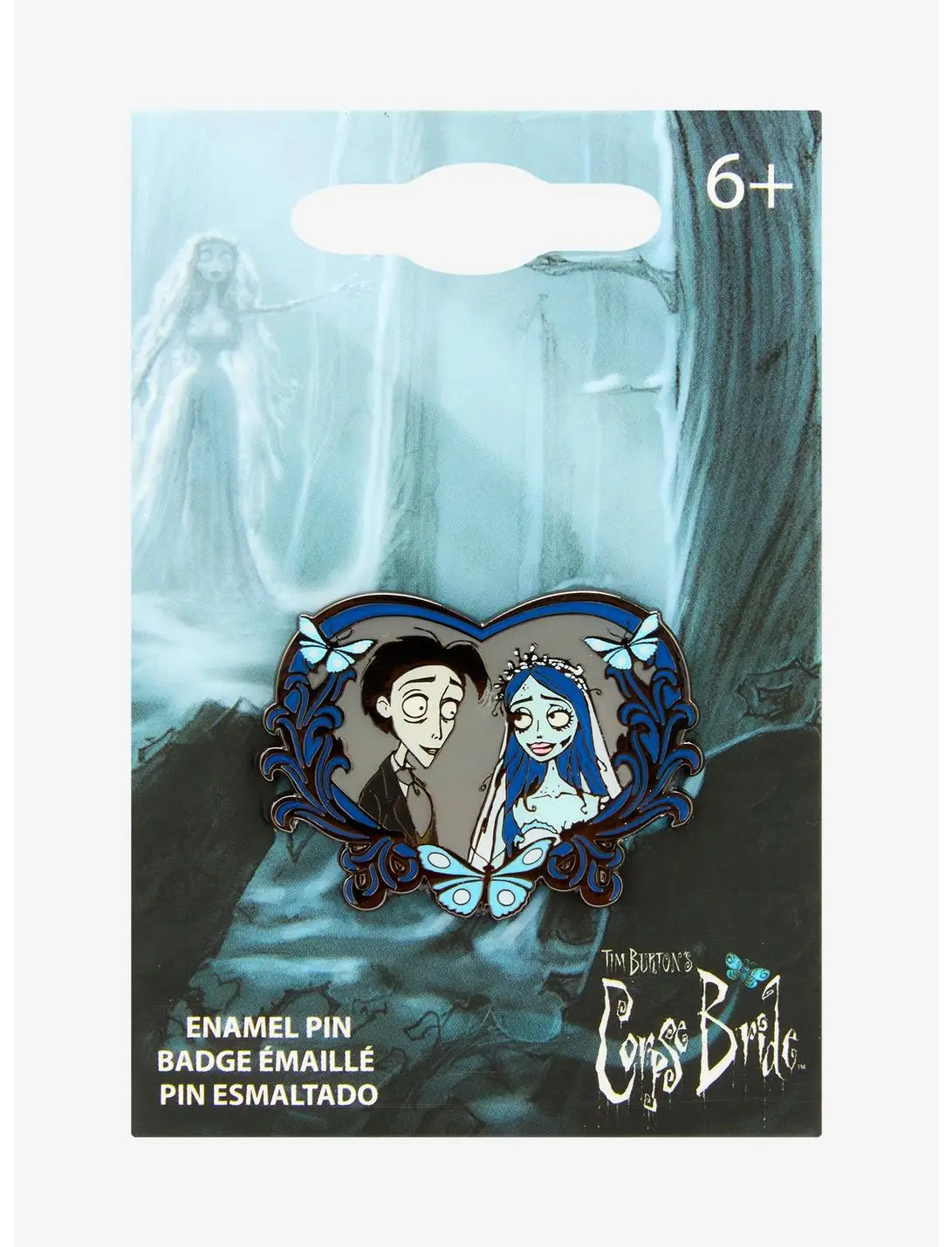 Loungefly Corpse Bride Victor & Emily Heart Enamel Pin - BoxLunch Exclusive