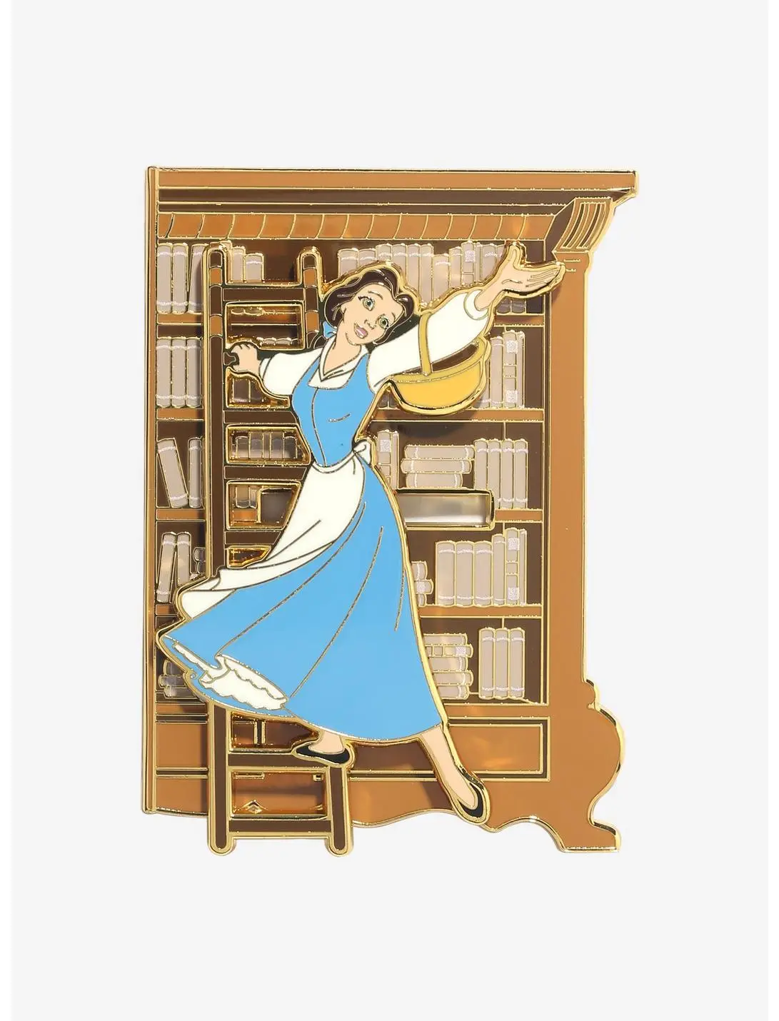 Loungefly Disney Beauty and The Beast Belle Library Sliding Enamel Pin - BoxLunch Exclusive
