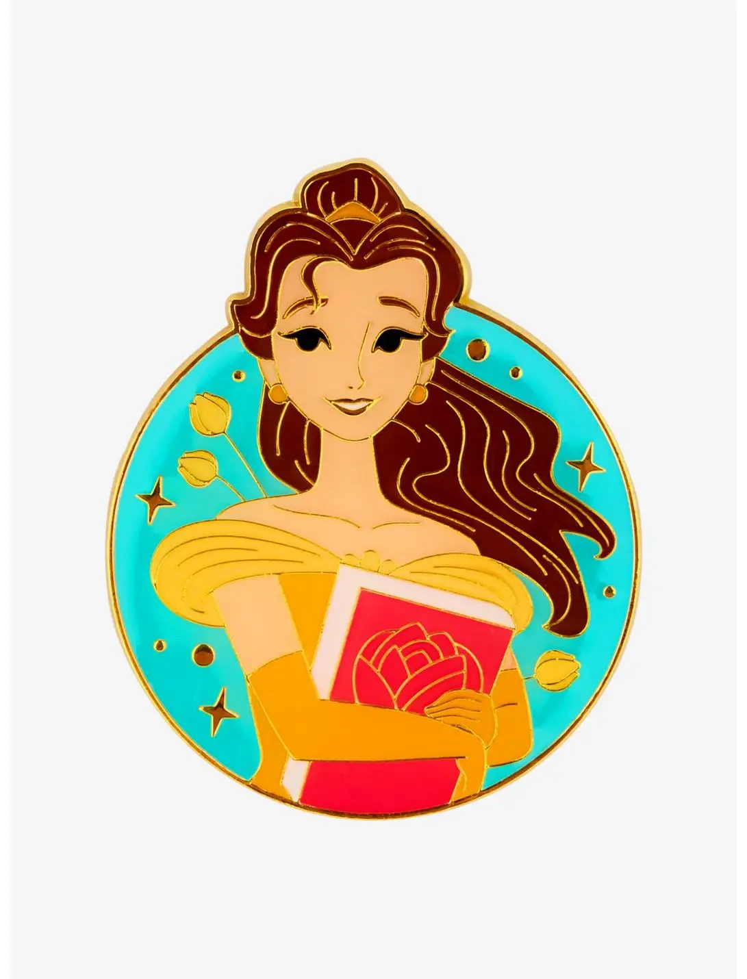 Loungefly Disney Beauty & the Beast Belle Book Circular Enamel Pin — BoxLunch Exclusive