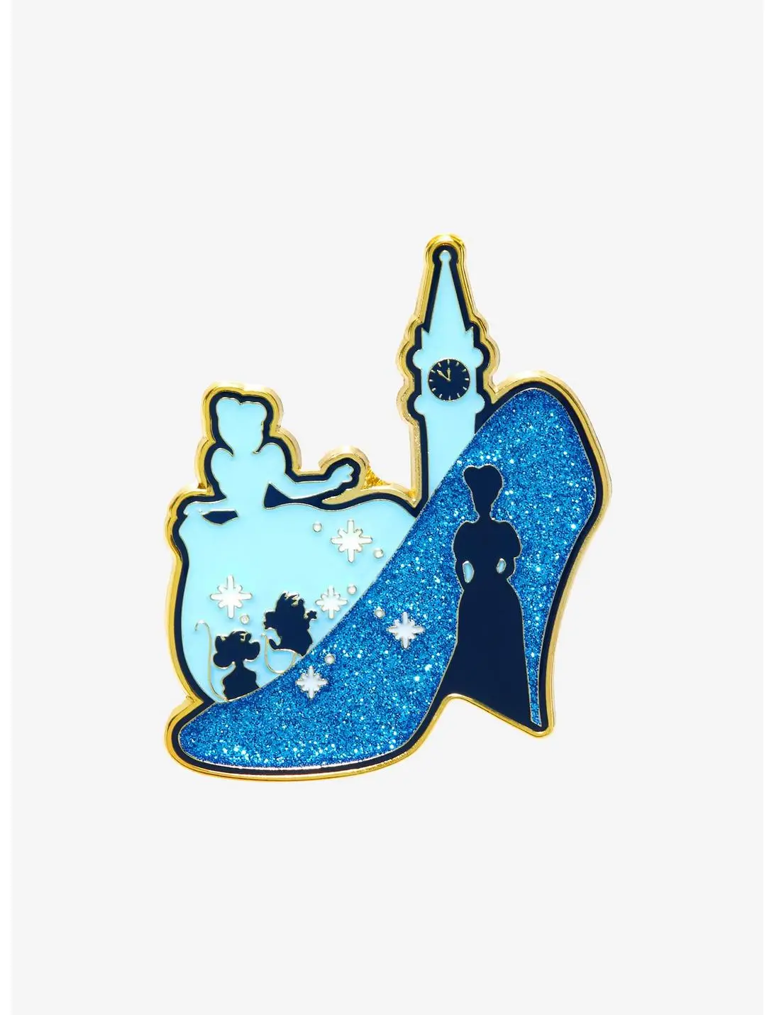 Loungefly Disney Cinderella Slipper Silhouette Glitter Enamel Pin - BoxLunch Exclusive
