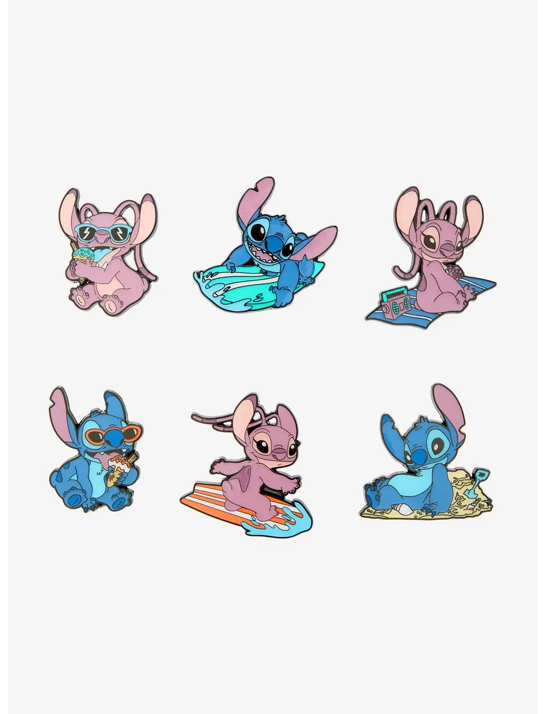 Loungefly Disney Lilo & Stitch Angel & Stitch Beach Day Blind Box Enamel Pin - BoxLunch Exclusive
