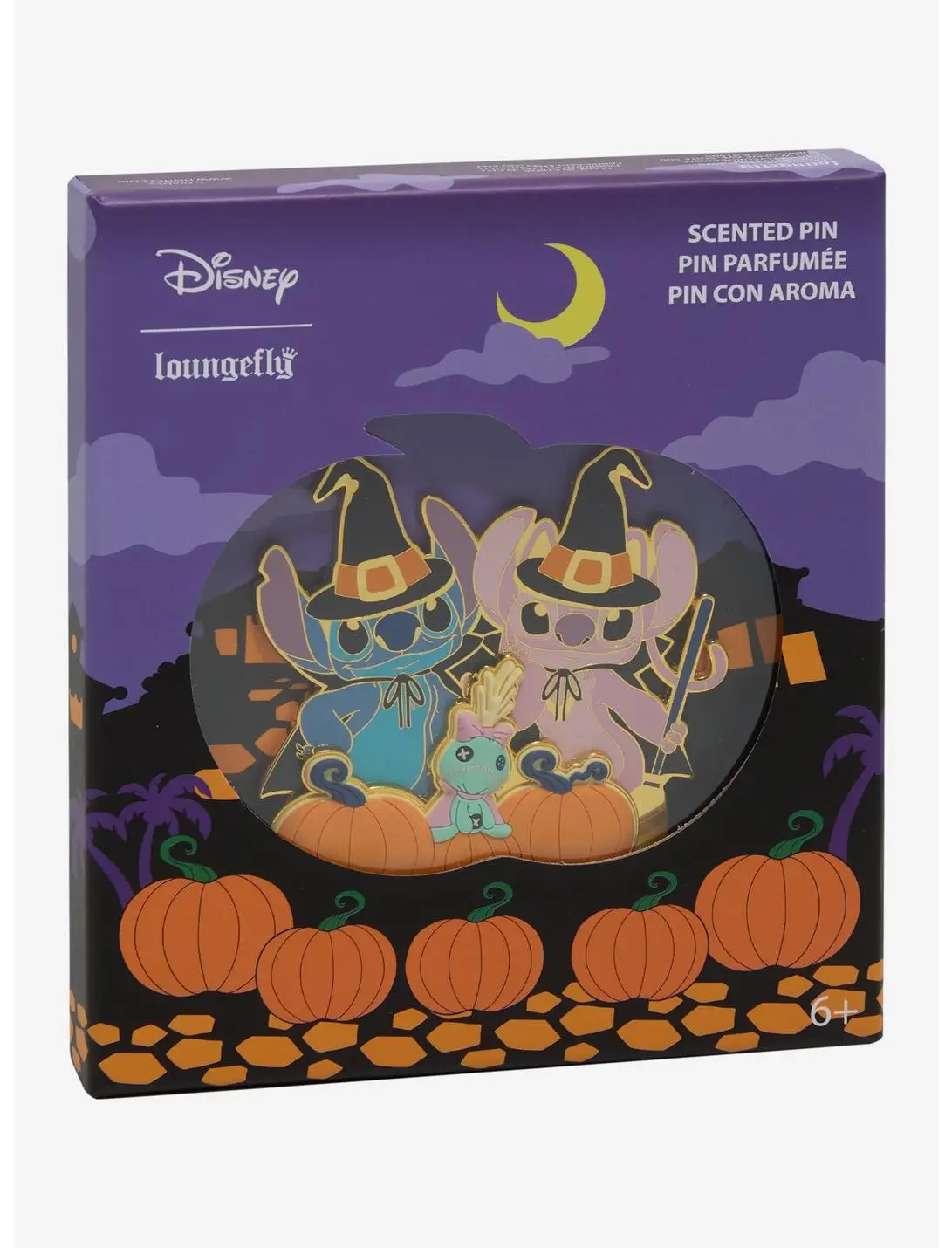 Loungefly Disney Lilo & Stitch Angel & Stitch Halloween Limited Edition Pumpkin Spice Scented Enamel Pin - BoxLunch Exclusive