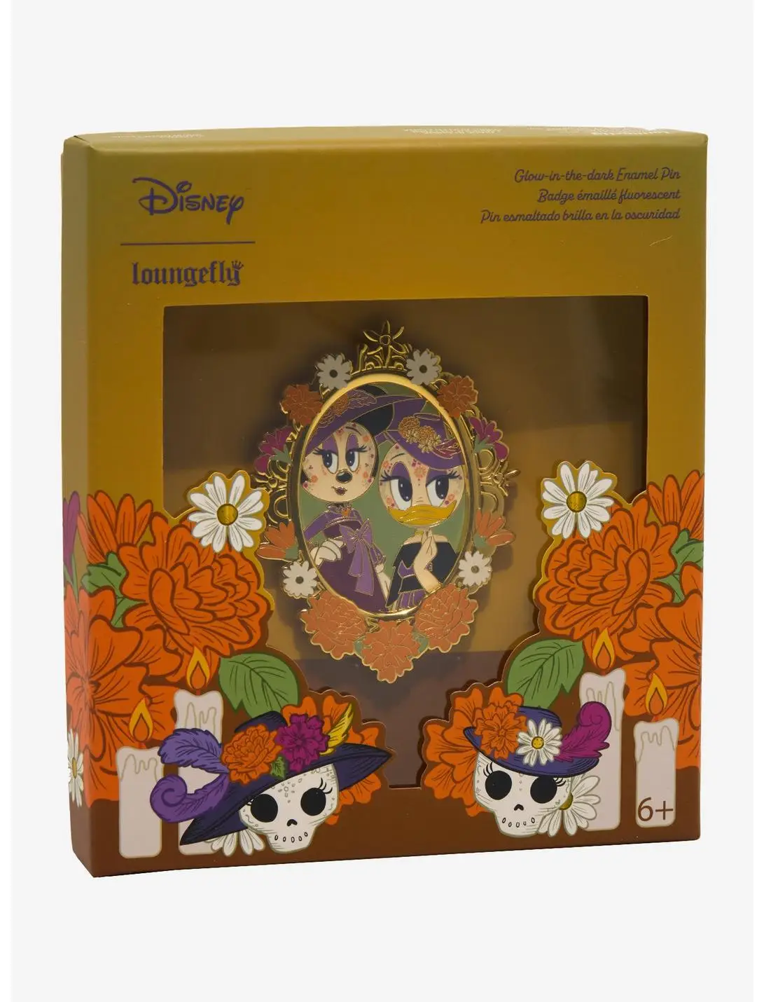 Loungefly Disney Minnie & Daisy Day of the Dead Limited Edition Glow-in-The-Dark Enamel Pin — BoxLunch Exclusive