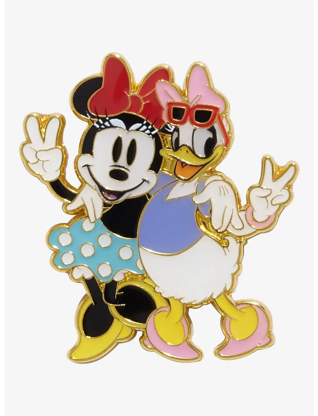 Loungefly Disney Minnie & Daisy Peace Sign Enamel Pin - BoxLunch Exclusive