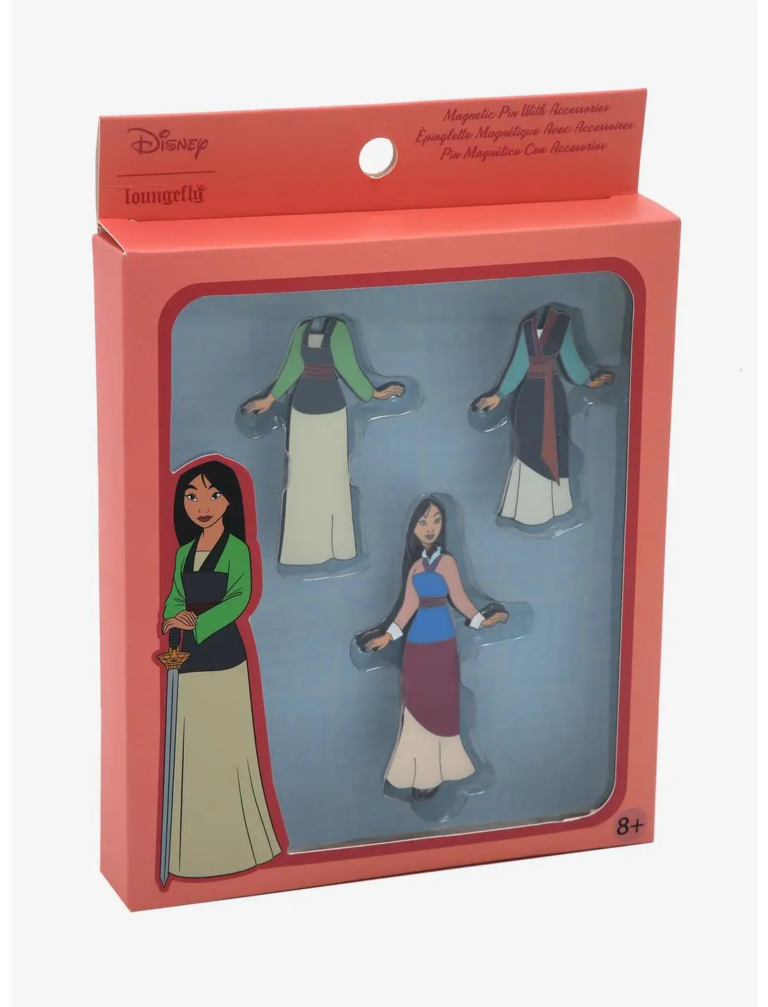 Loungefly Disney Mulan Magnetic Outfits Enamel Pin