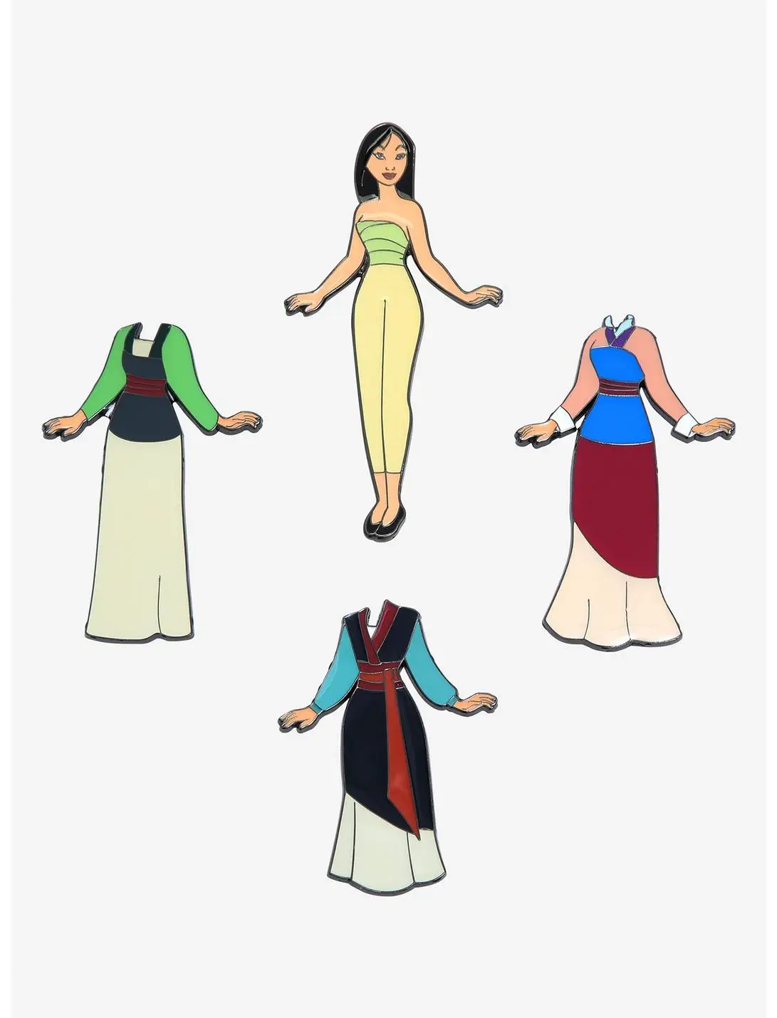 Loungefly Disney Mulan Magnetic Outfits Enamel Pin
