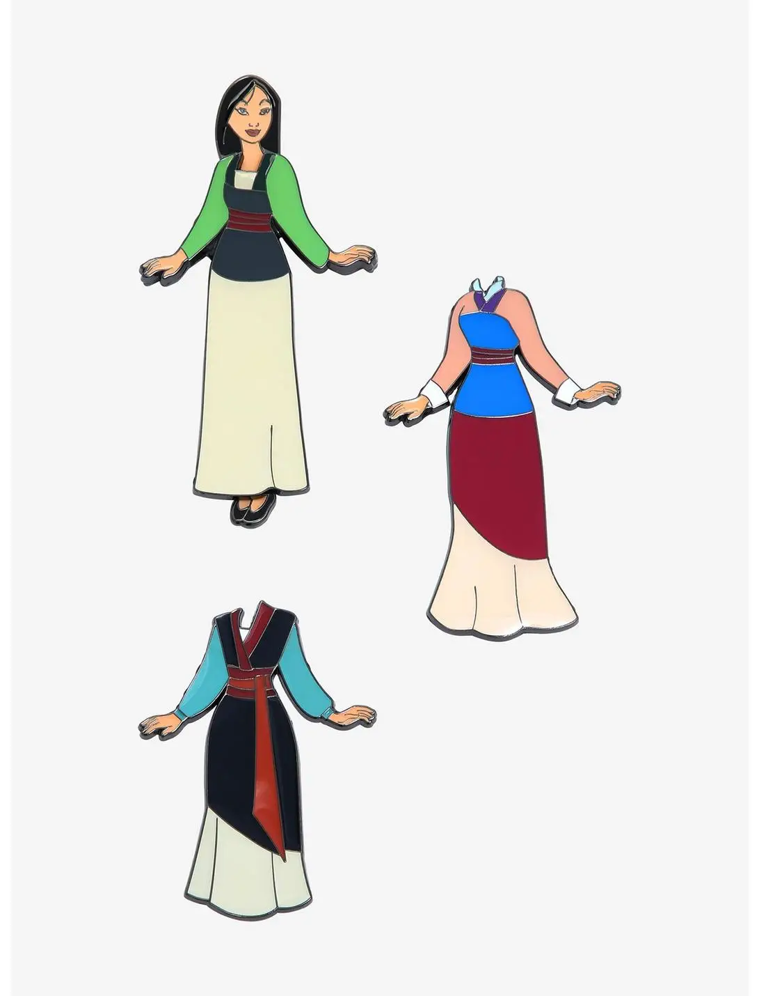Loungefly Disney Mulan Magnetic Outfits Enamel Pin