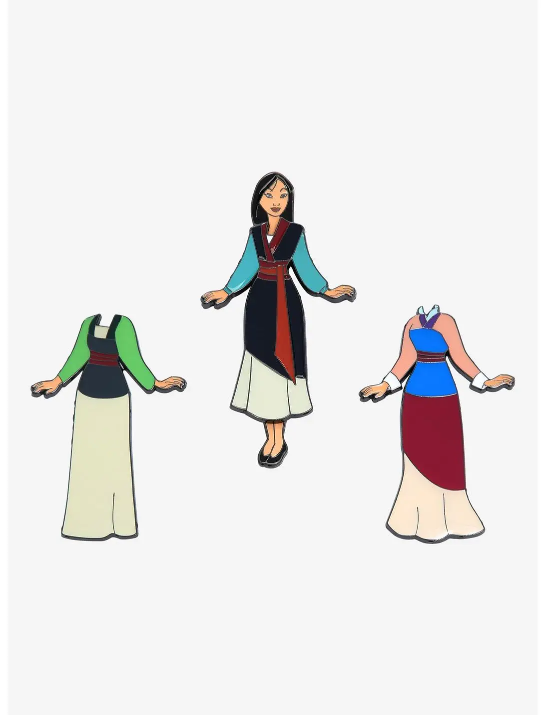 Loungefly Disney Mulan Magnetic Outfits Enamel Pin