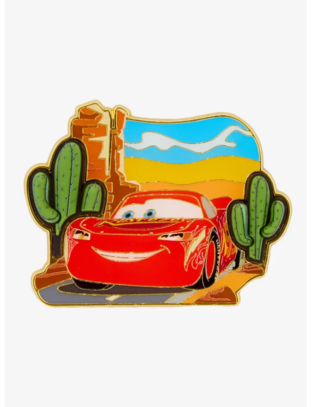 Loungefly Disney Pixar Cars Lightning McQueen Cactus Enamel Pin — BoxLunch Exclusive