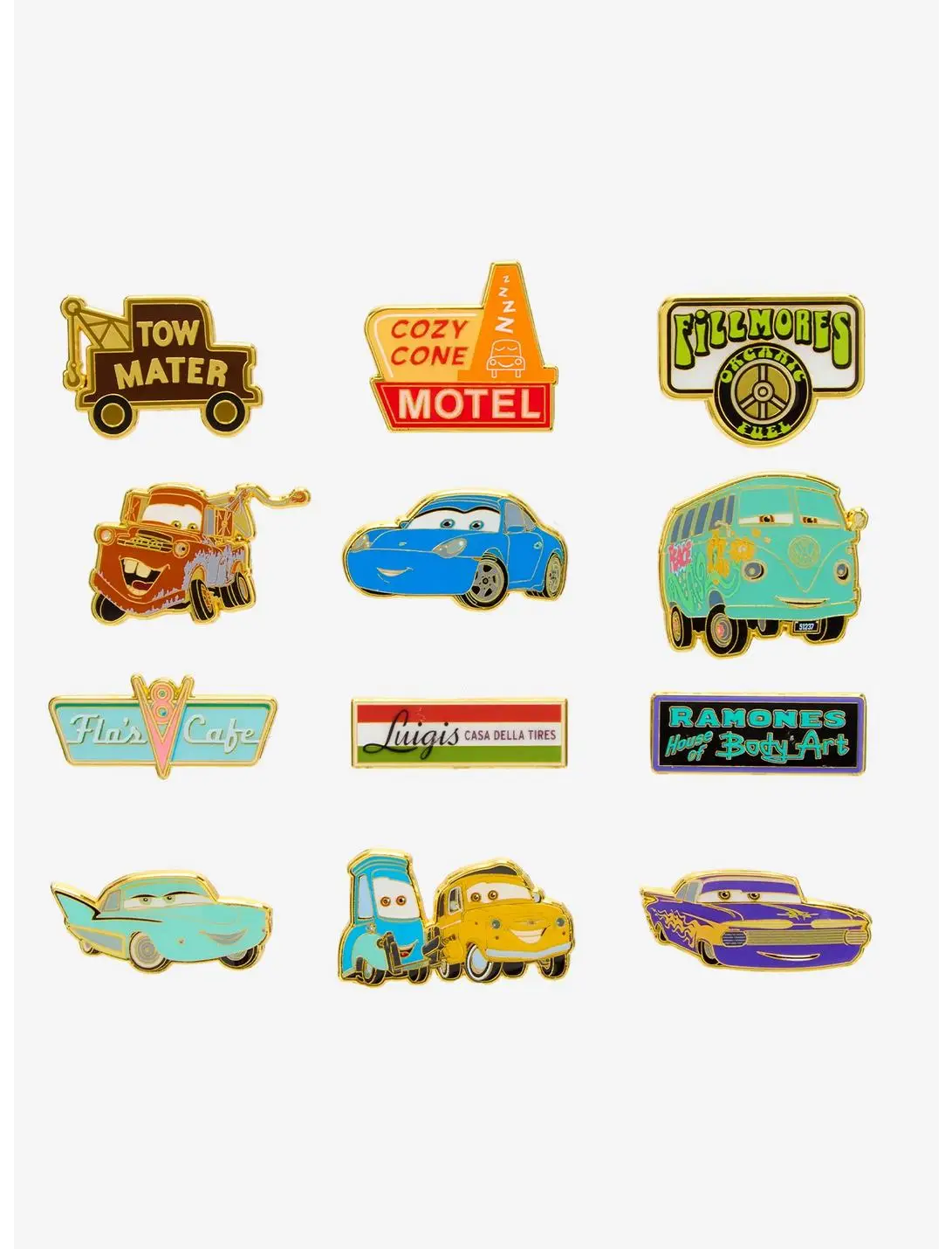 Loungefly Disney Pixar Cars Signs Blind Box Enamel Pin Set — BoxLunch Exclusive