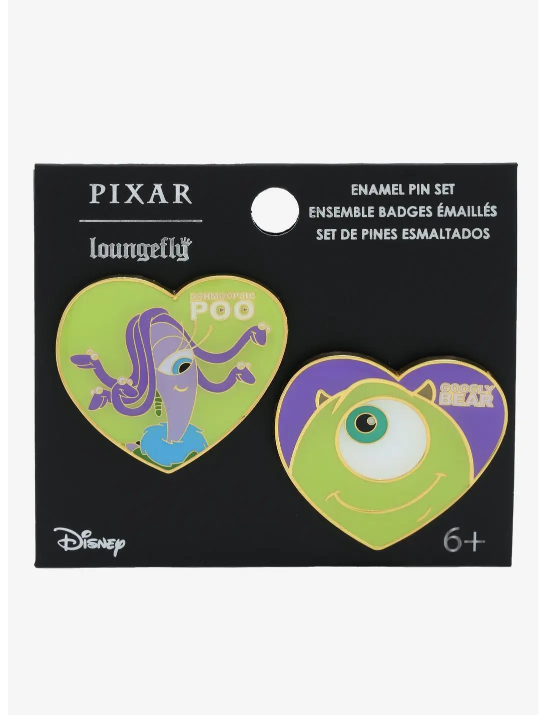 Loungefly Disney Pixar Monsters, Inc. Mike & Celia Pet Names Enamel Pin Set - BoxLunch Exclusive