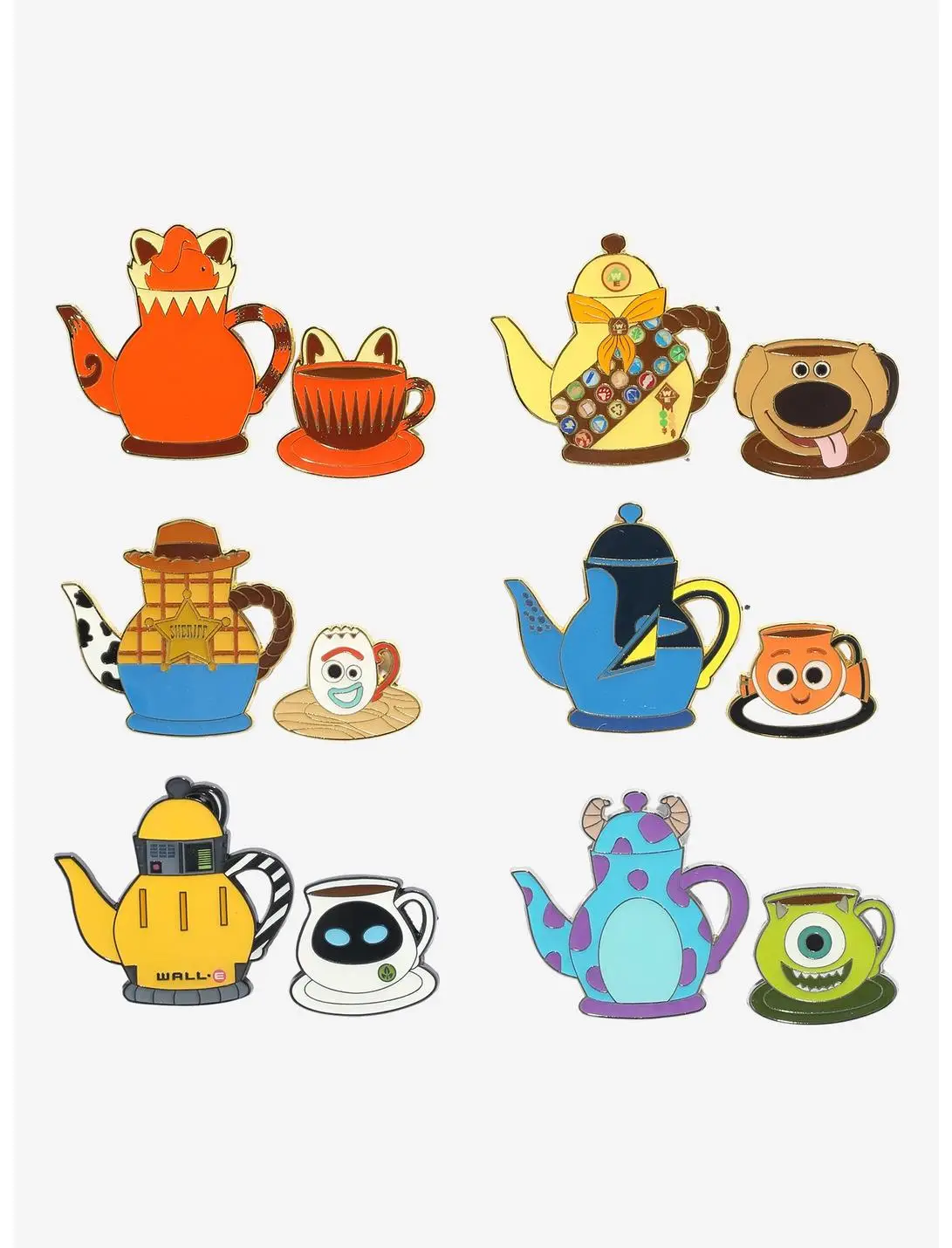 Loungefly Disney Pixar Tea Set Blind Box Enamel Pin Set