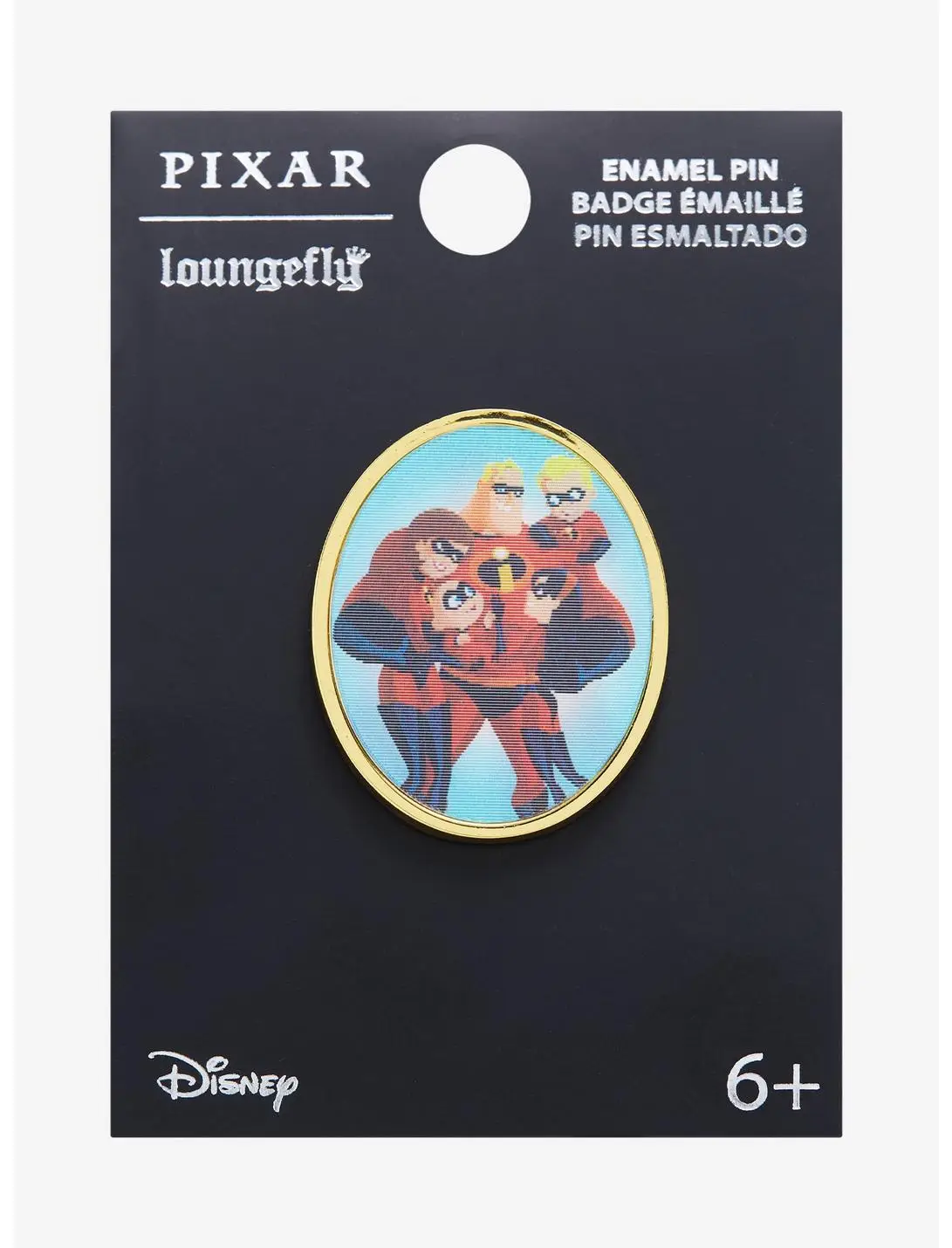 Loungefly Disney Pixar The Incredibles Lenticular Family Portrait Enamel Pin - BoxLunch Exclusive