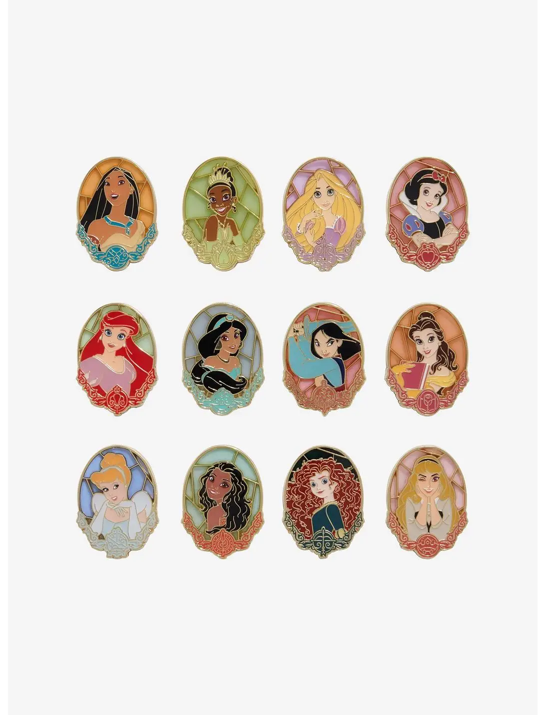 Loungefly Disney Princess Stained Glass Portrait Blind Box Enamel Pin - BoxLunch Exclusive