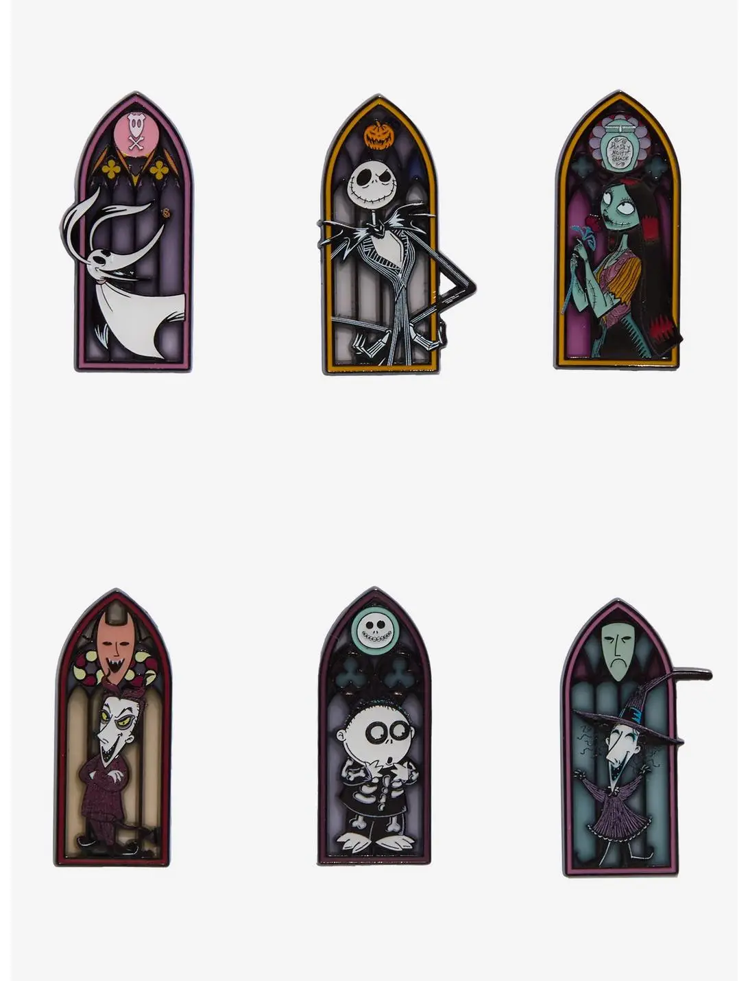 Loungefly Disney The Nightmare Before Christmas Characters Stained Glass Window Blind Box Enamel Pin - BoxLunch Exclusive