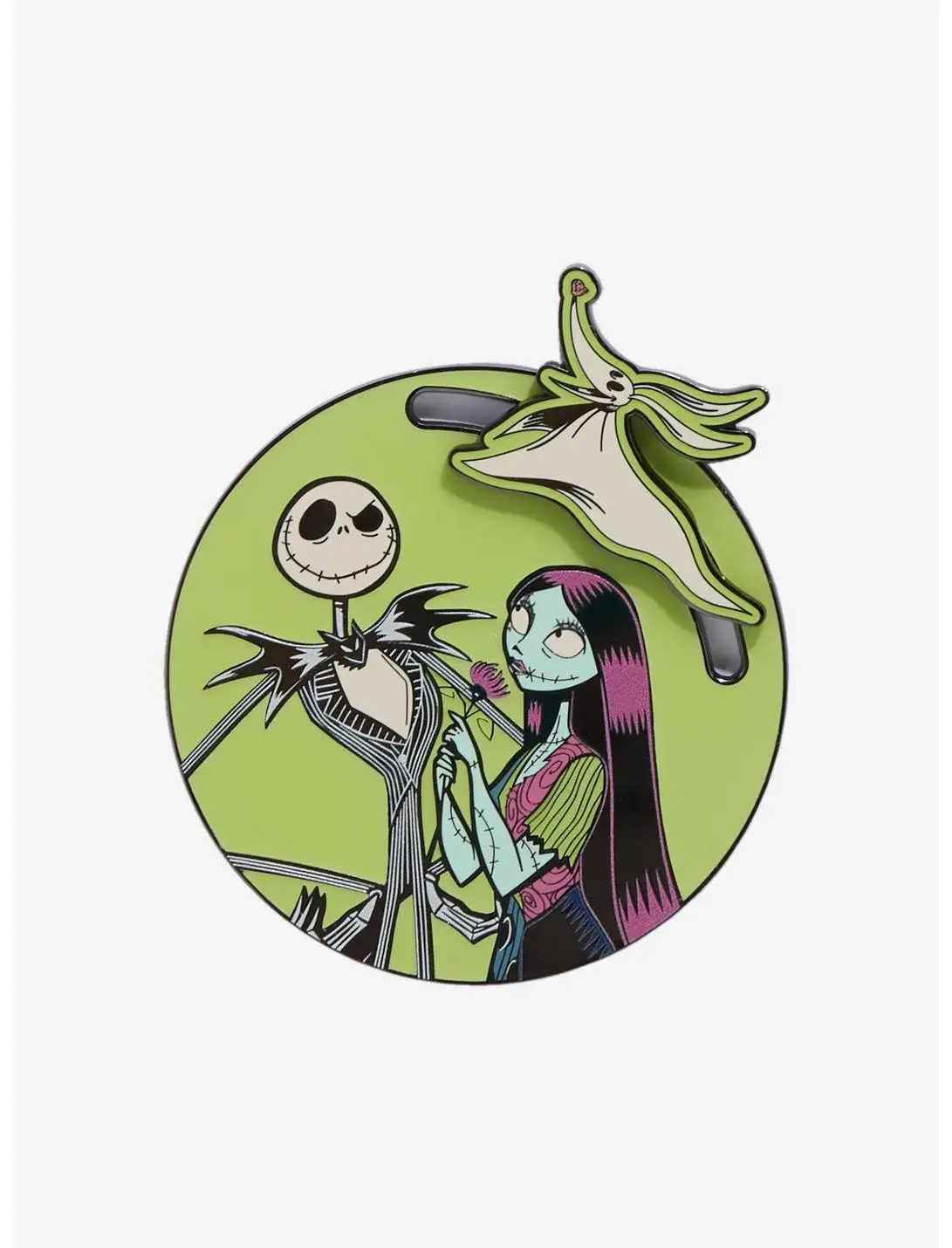 Loungefly Disney The Nightmare Before Christmas Jack & Sally Glow-in-the-Dark Sliding Enamel Pin — BoxLunch Exclusive