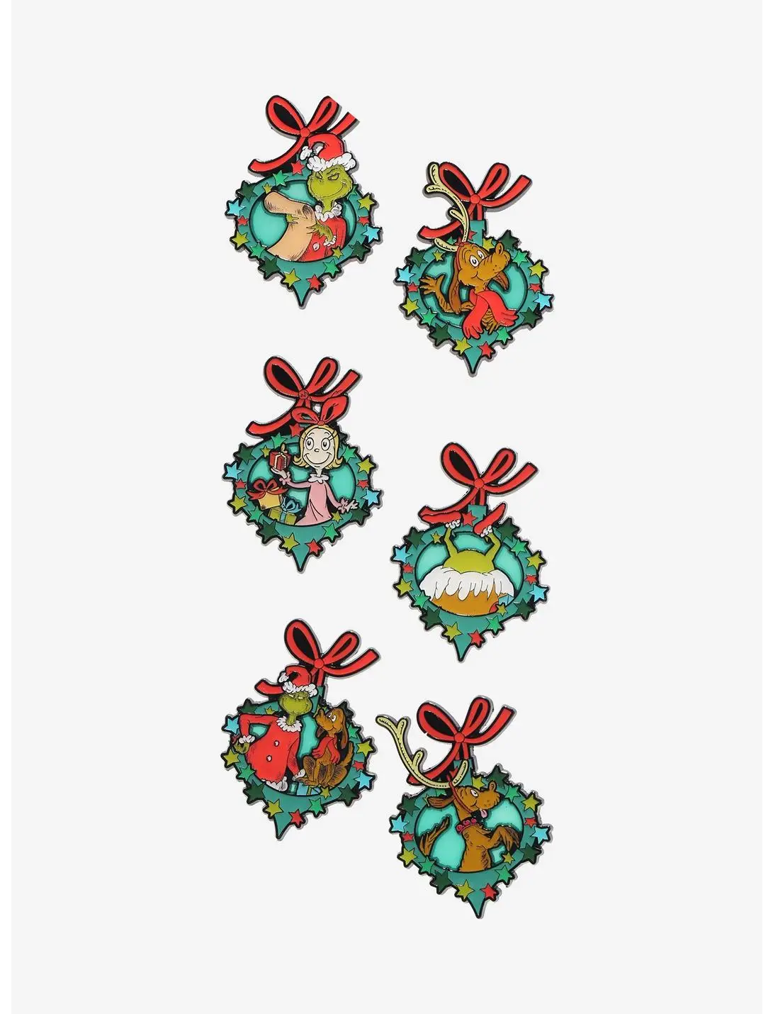 Loungefly Dr. Seuss How The Grinch Stole Christmas Wreath Ornaments Blind Box Enamel Pin - BoxLunch Exclusive
