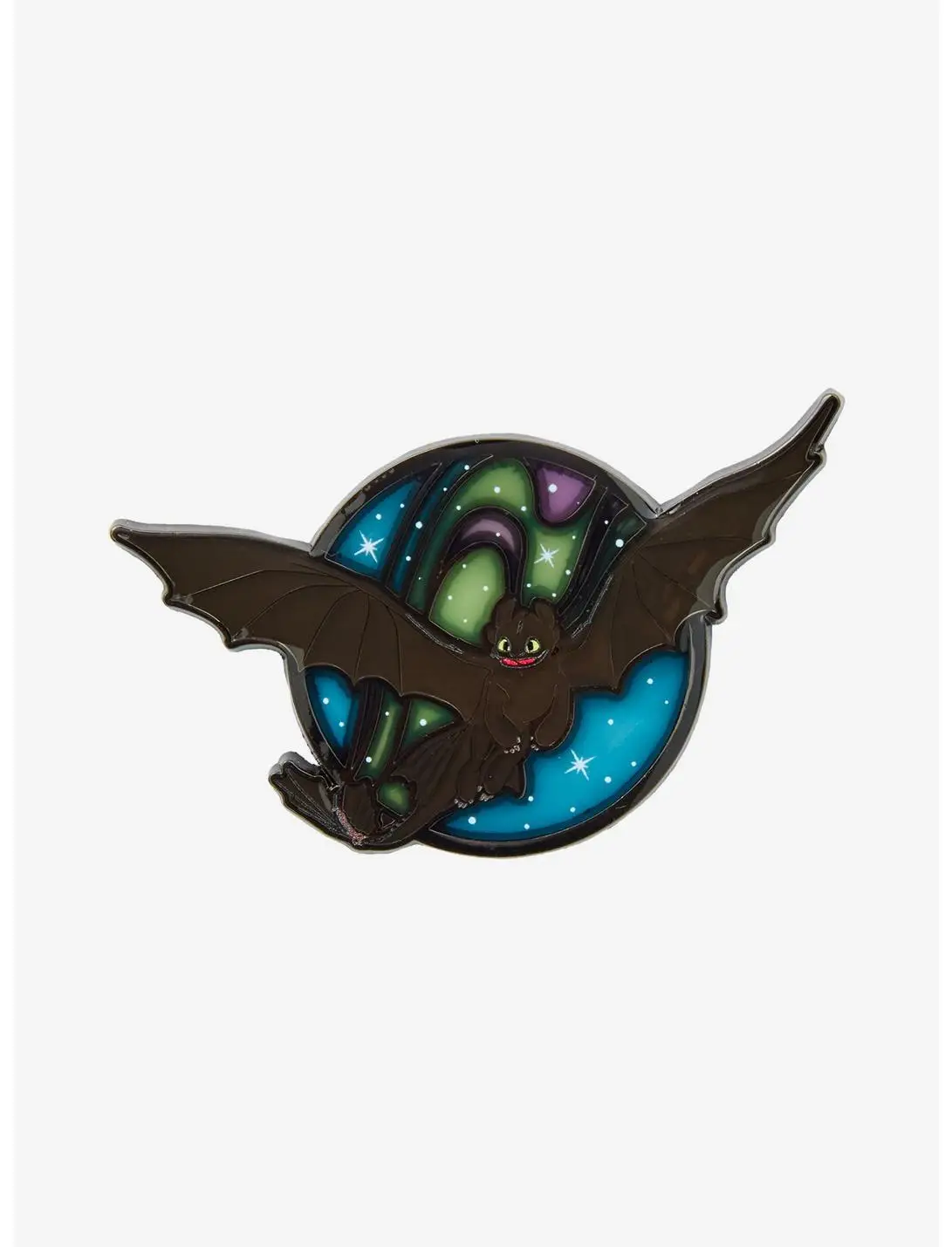 Loungefly DreamWorks How To Train Your Dragon Toothless Stars Stained Glass Enamel Pin - BoxLunch Exclusive