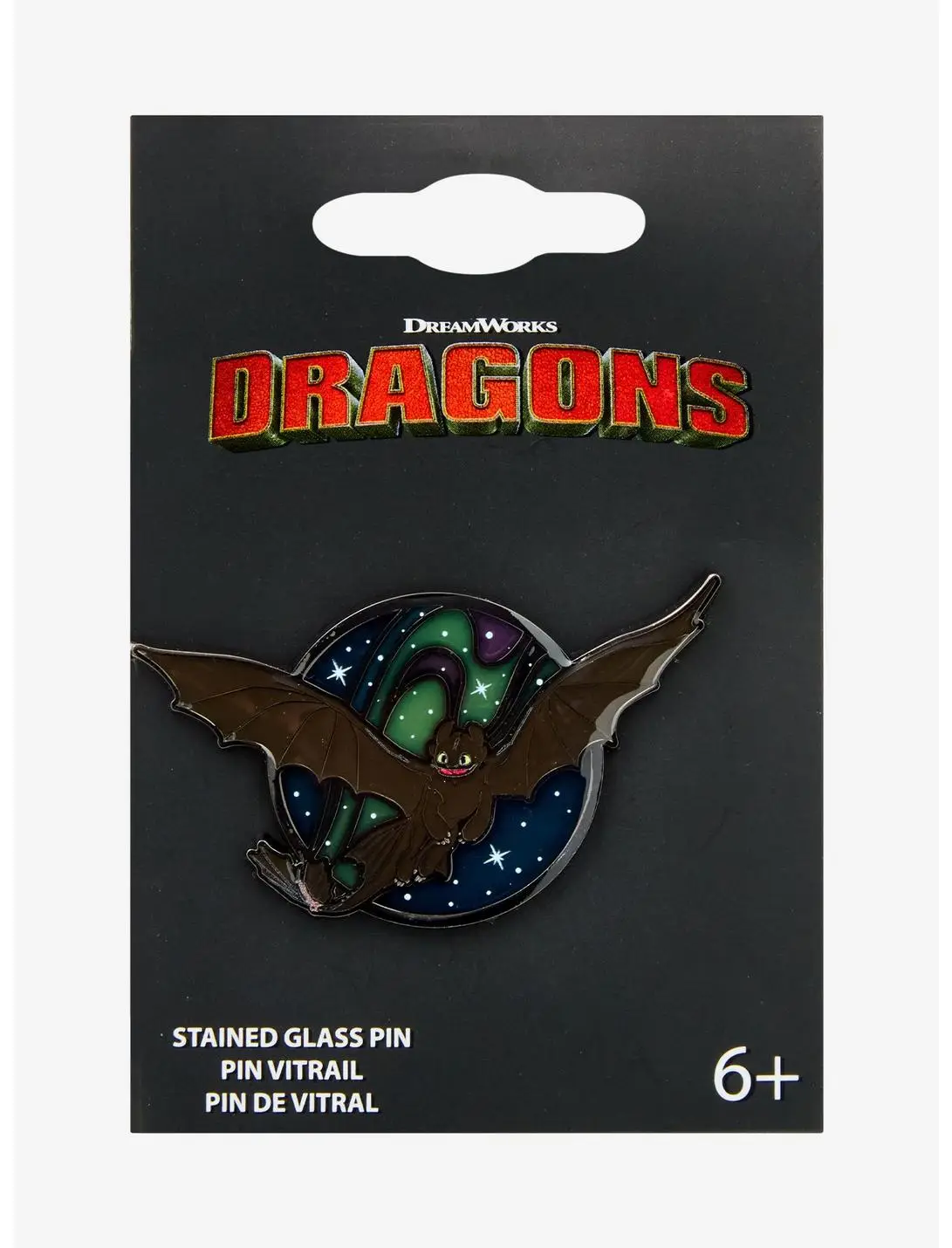 Loungefly DreamWorks How To Train Your Dragon Toothless Stars Stained Glass Enamel Pin - BoxLunch Exclusive