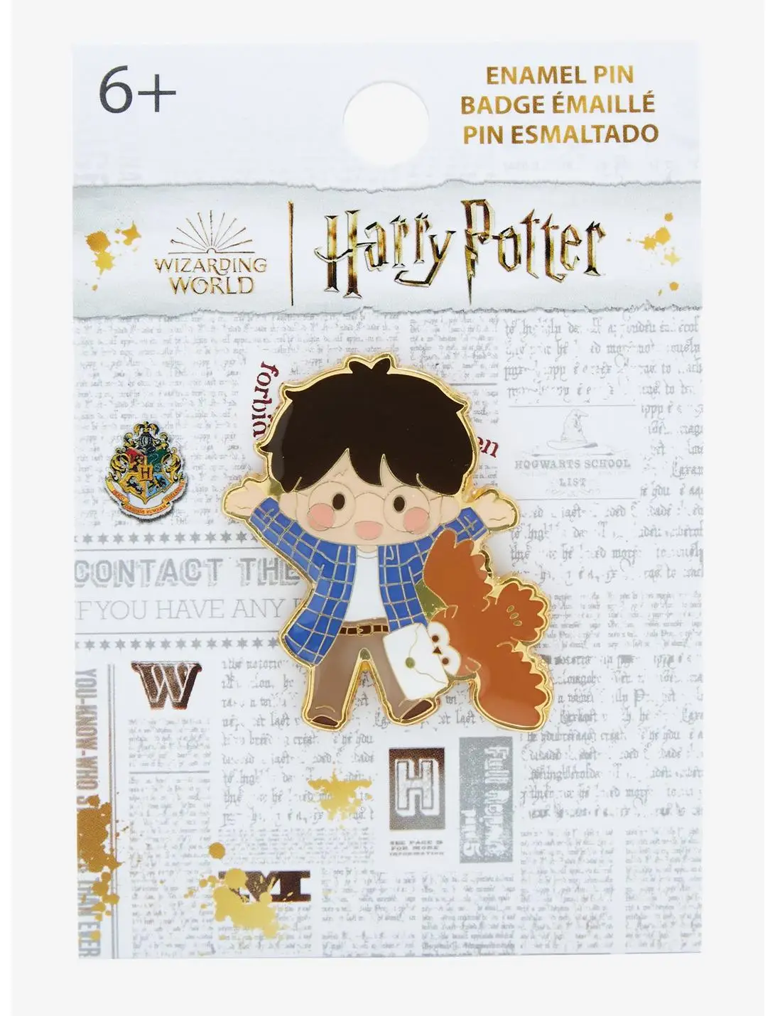 Loungefly Harry Potter Chibi Harry & Hogwarts Letter Enamel Pin - BoxLunch Exclusive