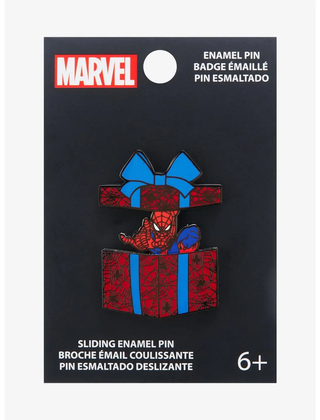 Loungefly Marvel Spider-Man Present Sliding Enamel Pin - BoxLunch Exclusive