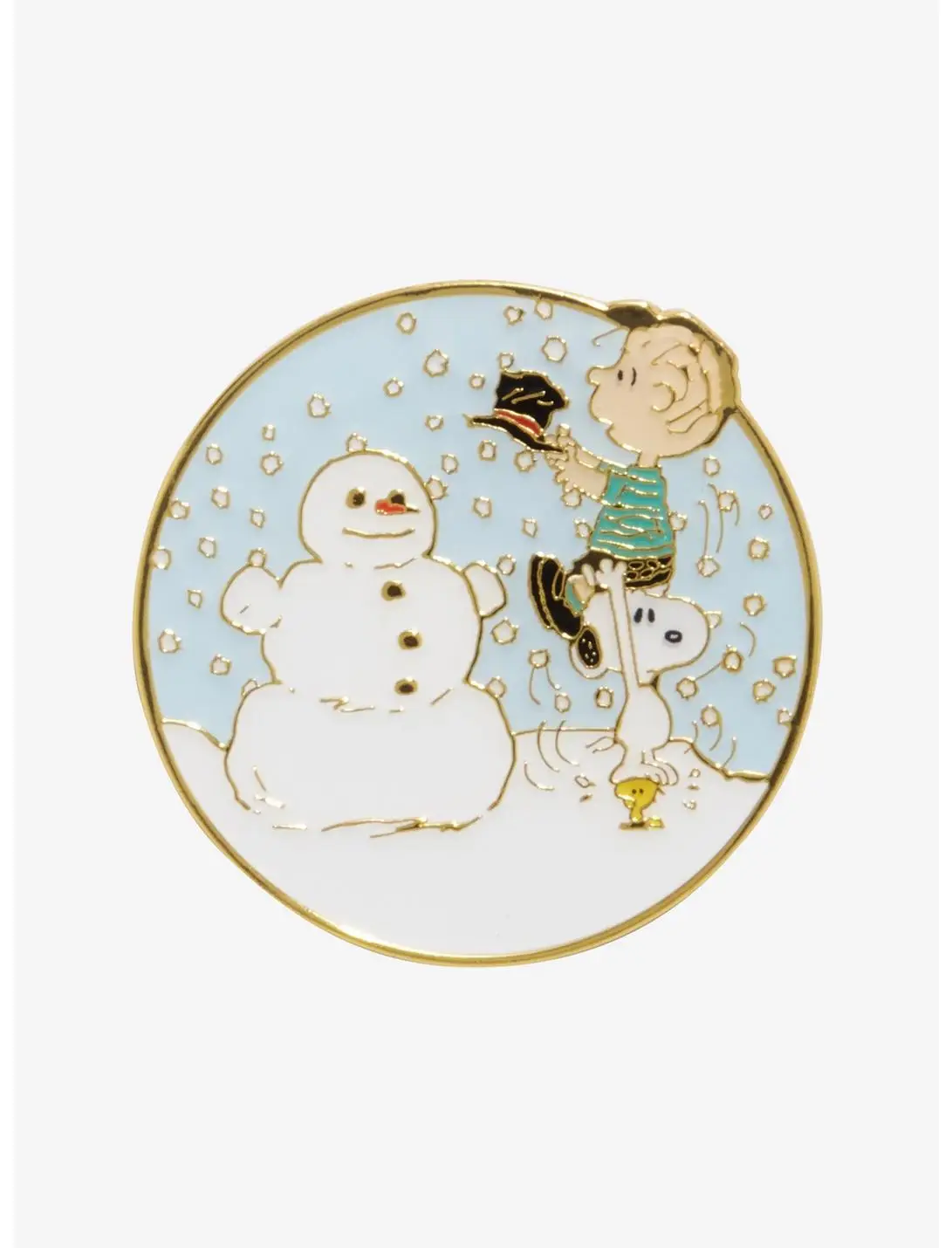 Loungefly Peanuts Linus & Snoopy Snowman Enamel Pin — BoxLunch Exclusive