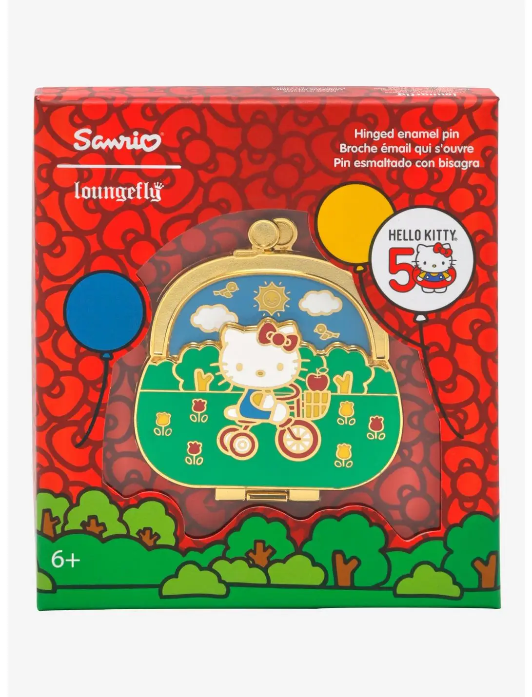 Loungefly Sanrio Hello Kitty 50th Anniversary Hinge Limited Edition Enamel Pin