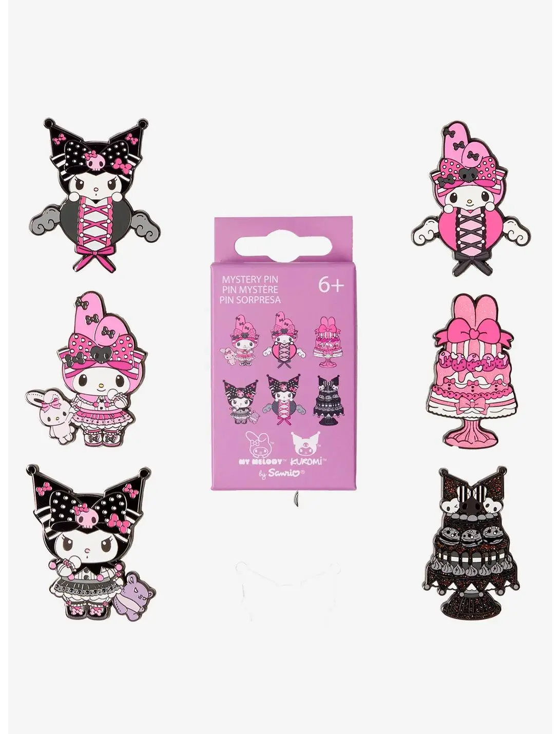 Loungefly Sanrio Kuromi & My Melody Black & Pink Blind Box Enamel Pin