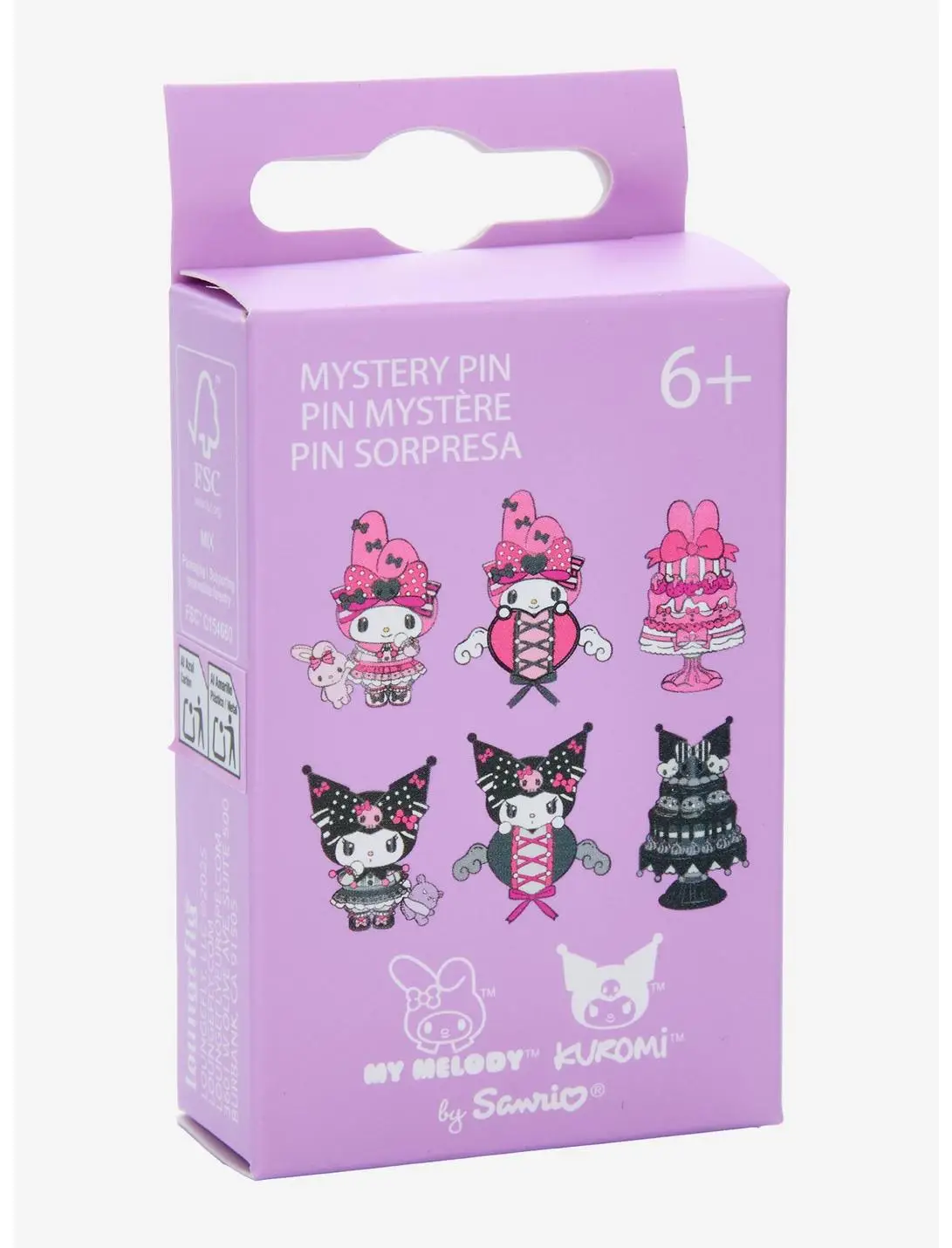 Loungefly Sanrio Kuromi & My Melody Black & Pink Blind Box Enamel Pin
