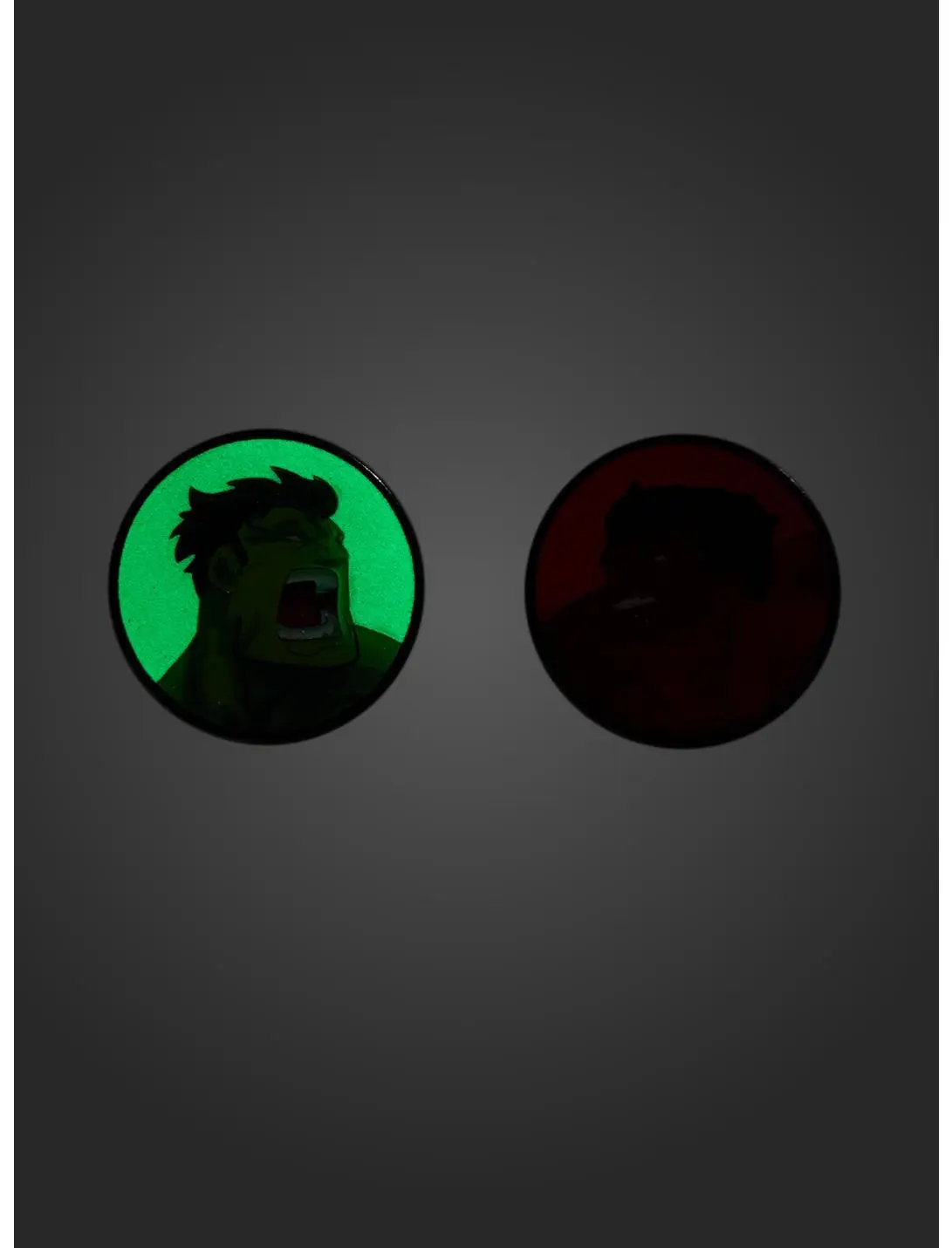 Marvel Red & Green Hulk Glow-in-the-Dark Enamel Pin Set