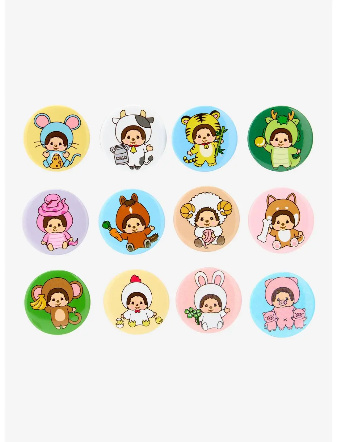 Monchhichi Blind Bag Button Pin Set