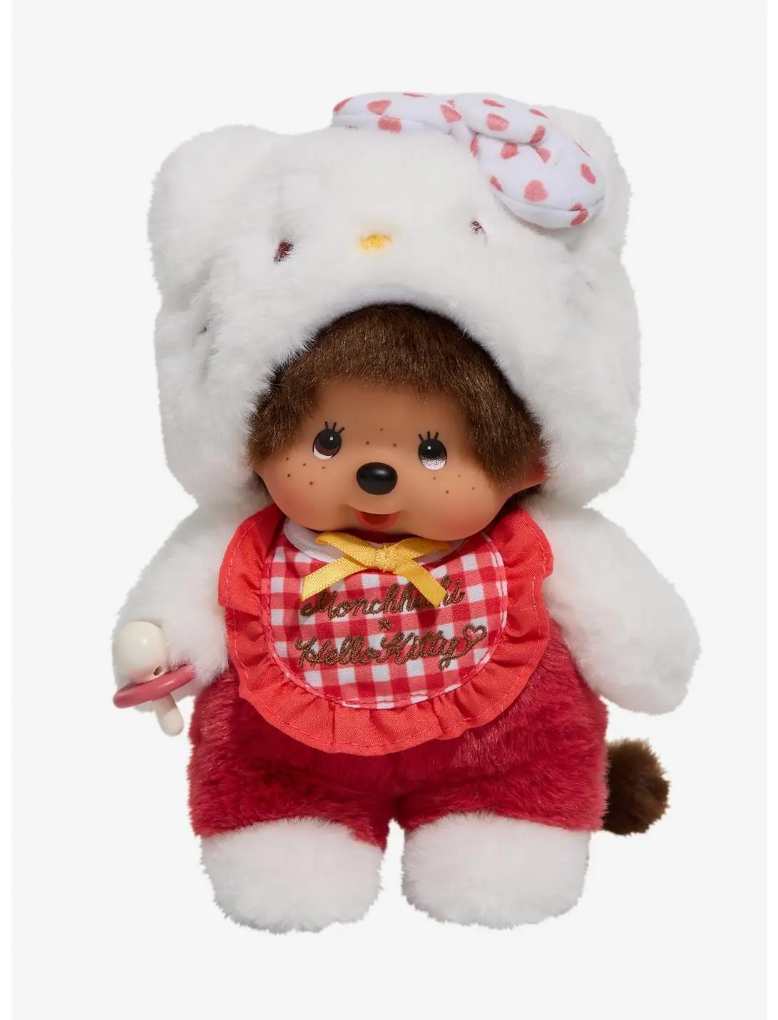 Monchhichi x Sanrio Hello Kitty Gingham Bib 7 Inch Plush