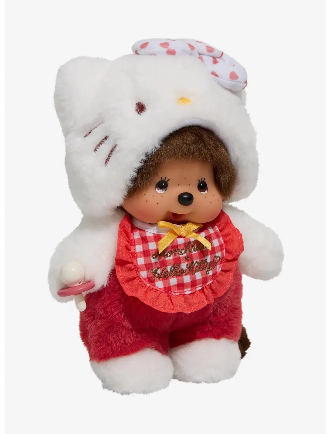 Monchhichi x Sanrio Hello Kitty Gingham Bib 7 Inch Plush