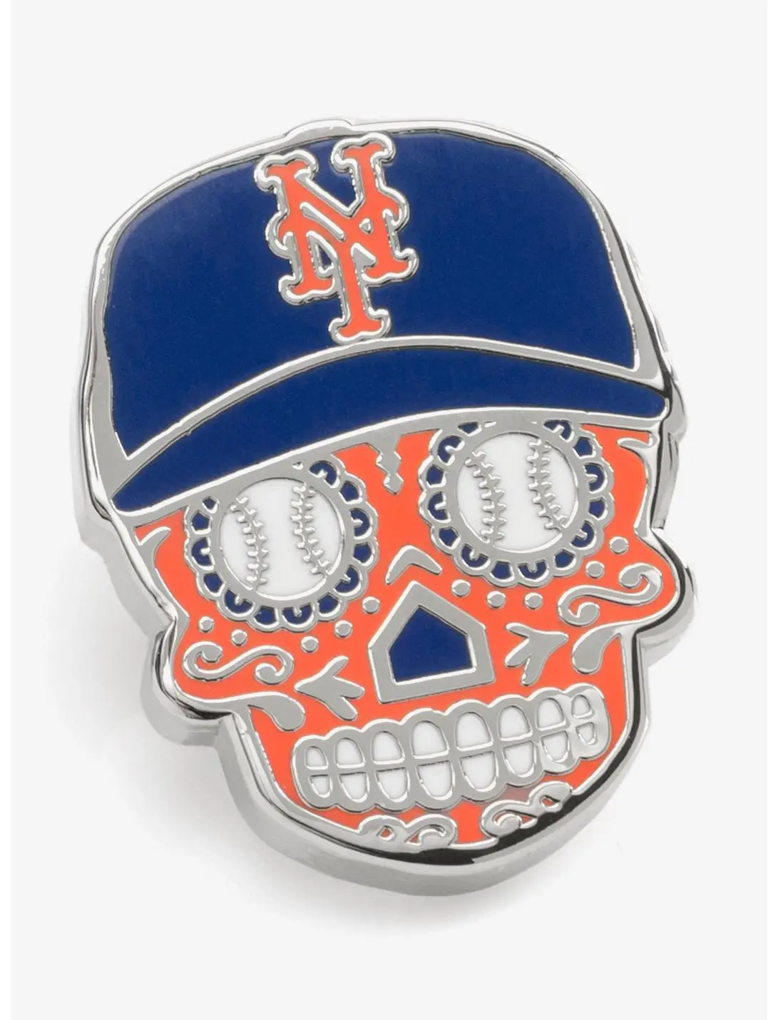 New York Mets Sugar Skull Lapel Pin