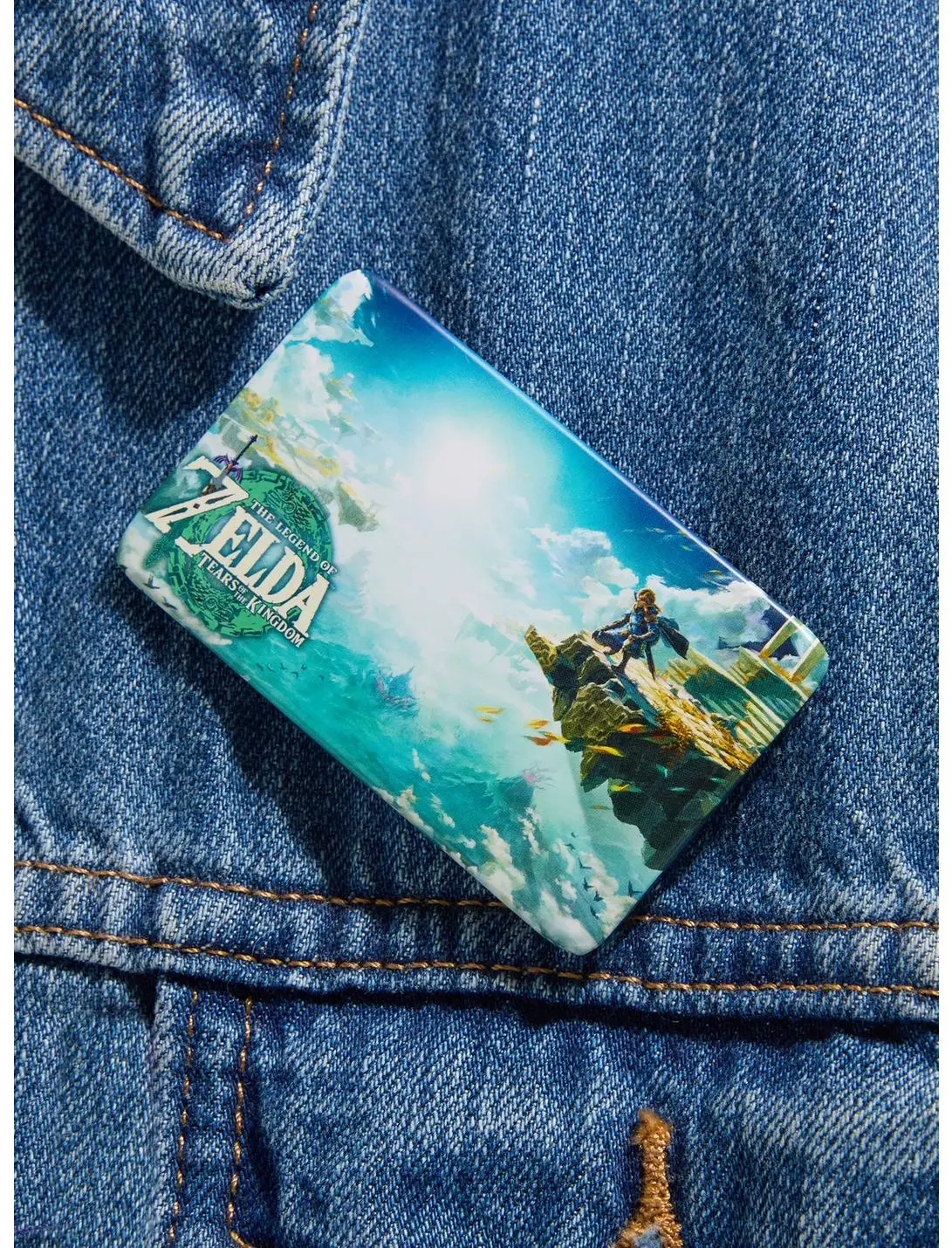 Nintendo The Legend of Zelda: Tears of the Kingdom Cover Art Rectangle Button Pin