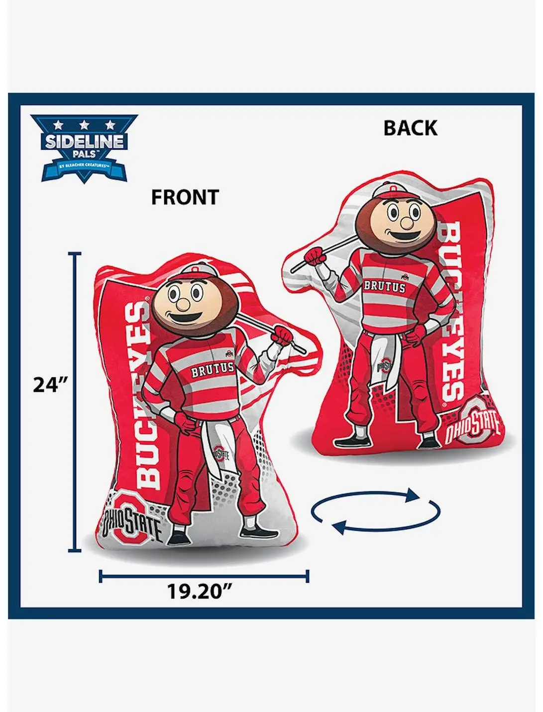 Ohio State Buckeys Brutus 24" Poster Plush Bleacher Creatures