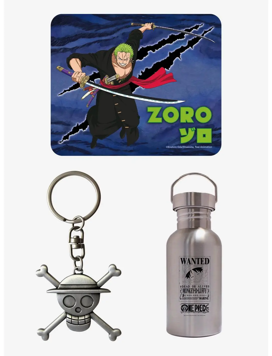 One Piece Bottle Mousepad and Keychain Bundle