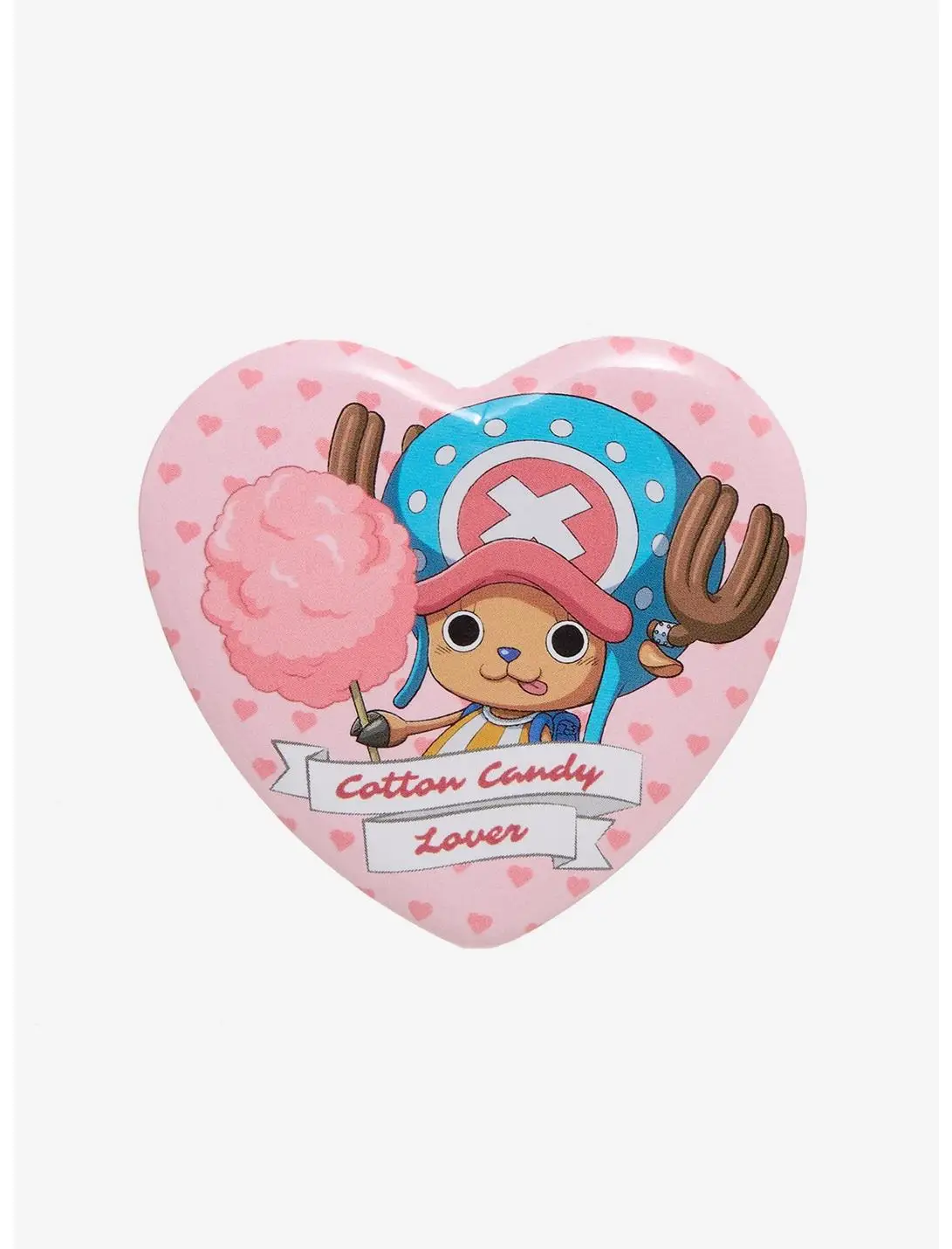 One Piece Chopper Cotton Candy Lover Heart Button Pin