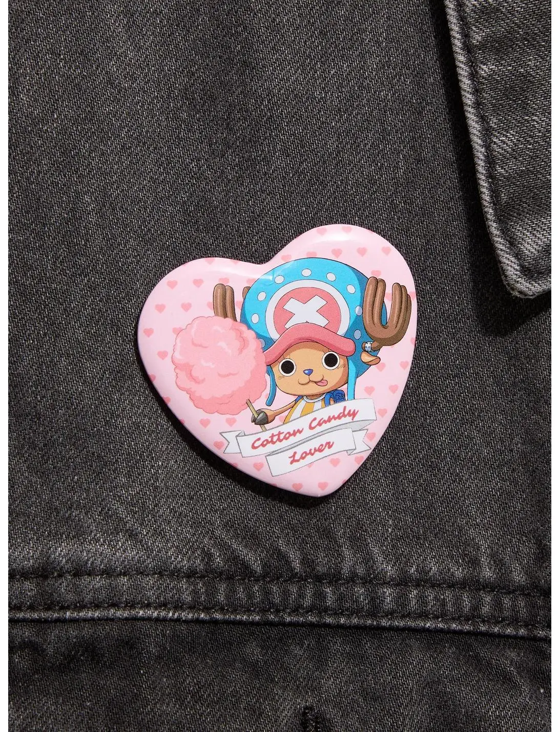 One Piece Chopper Cotton Candy Lover Heart Button Pin