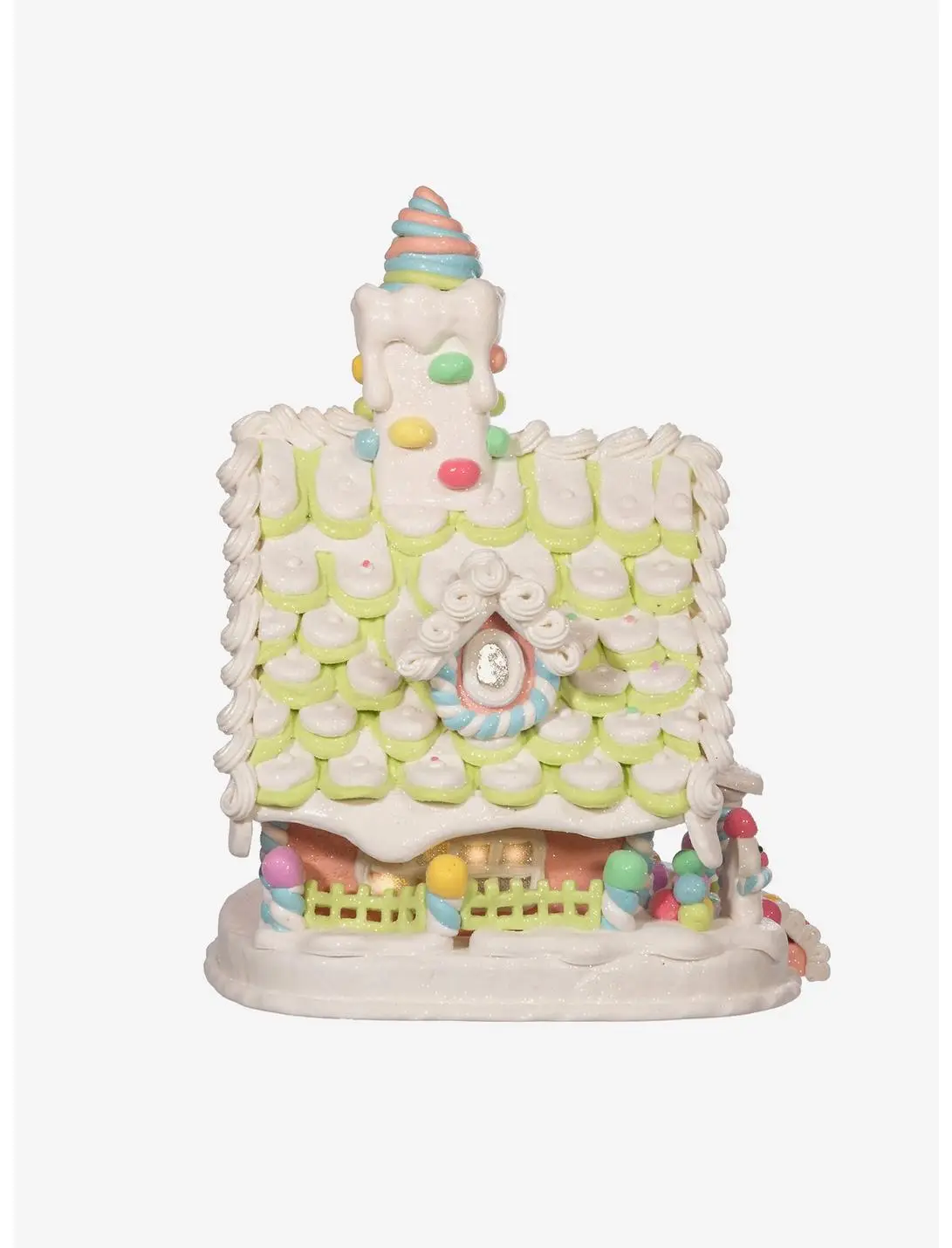 Pastel Light Up Gingerbread House Figure