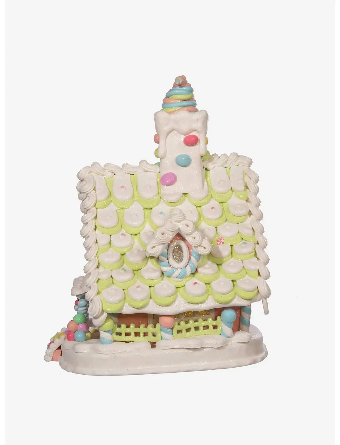 Pastel Light Up Gingerbread House Figure
