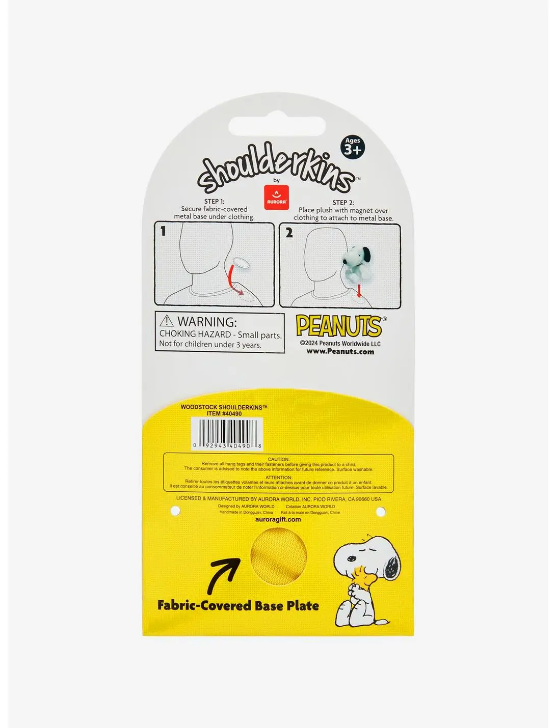 Peanuts Shoulderkins Woodstock Magnetic Shoulder Sitting 5 Inch Plush