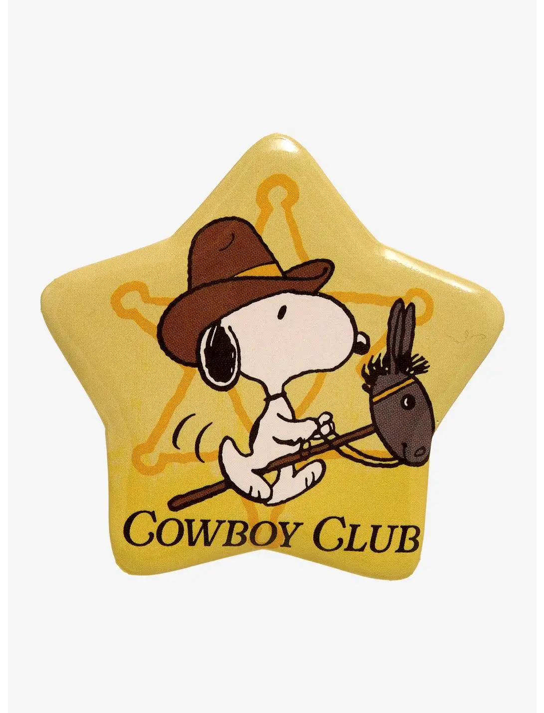 Peanuts Snoopy Cowboy Club Star Button Pin