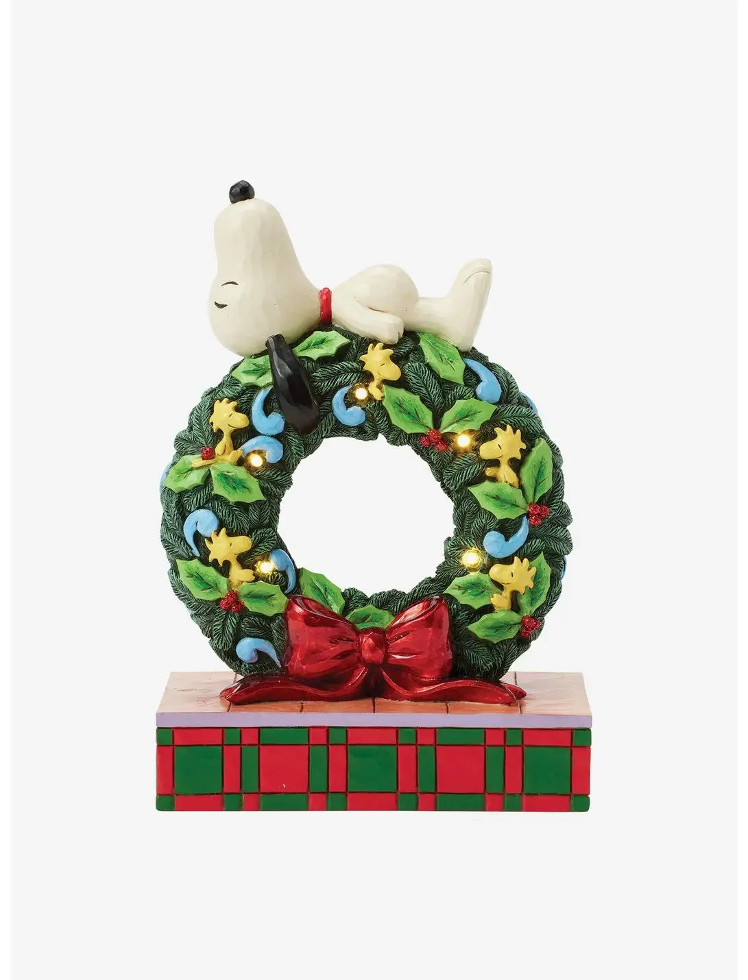 Peanuts Snoopy Sleeping on LED Wreath Figurine
