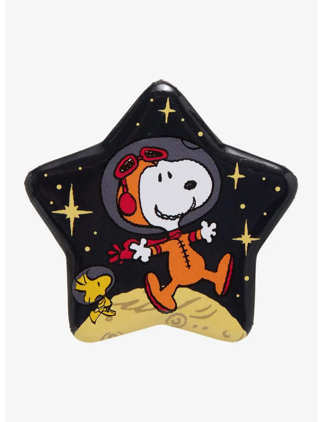 Peanuts Snoopy & Woodstock Astronauts Star Button Pin