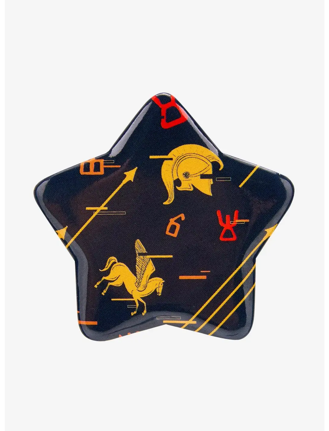 Percy Jackson Ares Symbols Star Button Pin