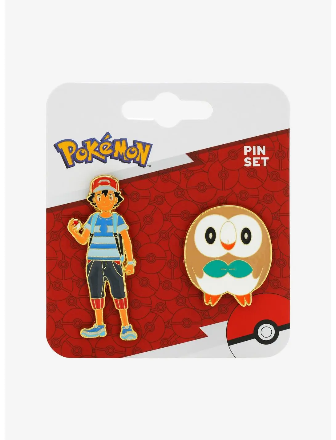 Pokémon Ash & Rowlet Enamel Pin Set — BoxLunch Exclusive