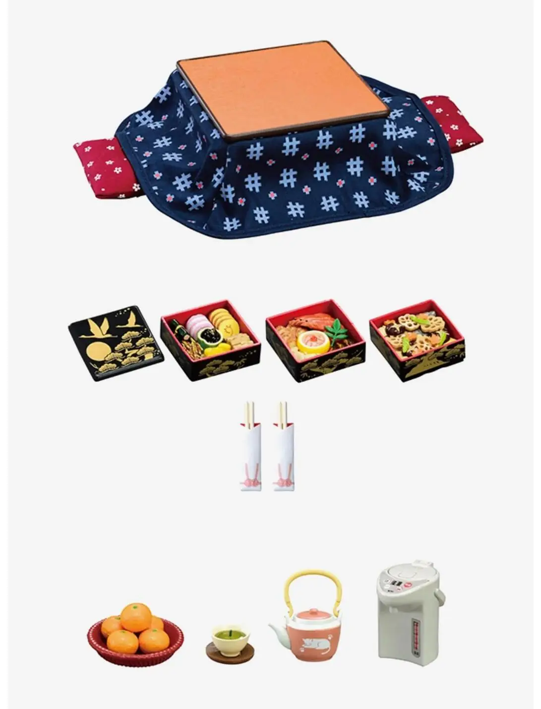 Re-Ment Kotatsu Table Miniature Figure Set