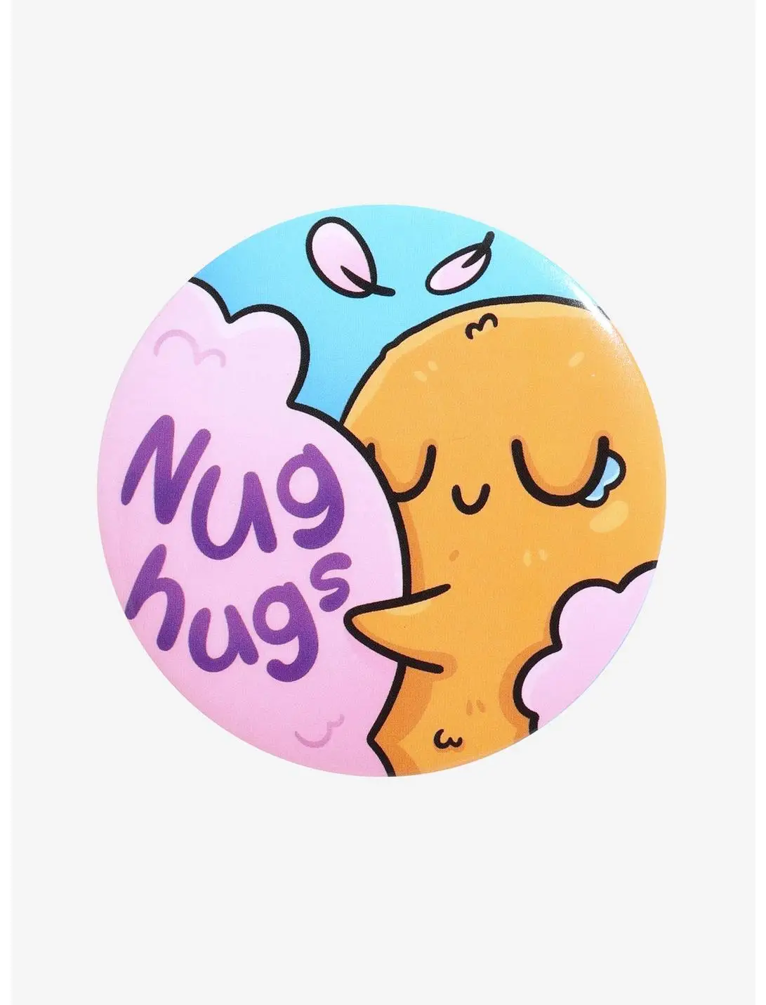 Sad Chicken Nugget Nug Hugs Circle Button Pin