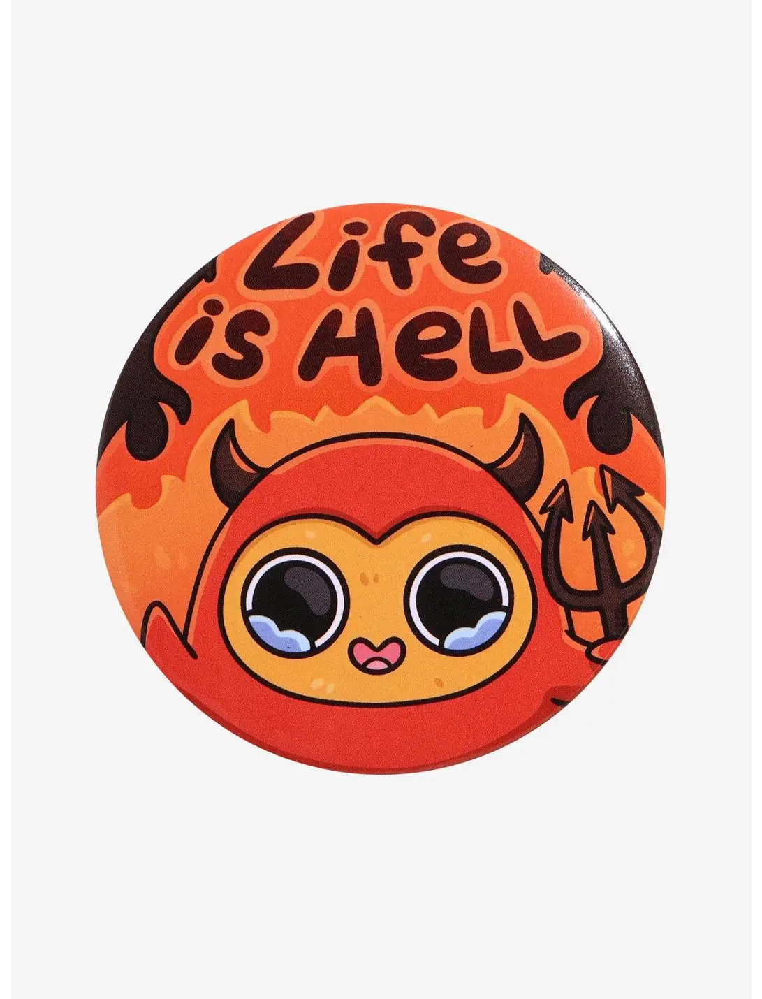 Sad Chicken Nuggets Life Is Hell Circle Button Pin